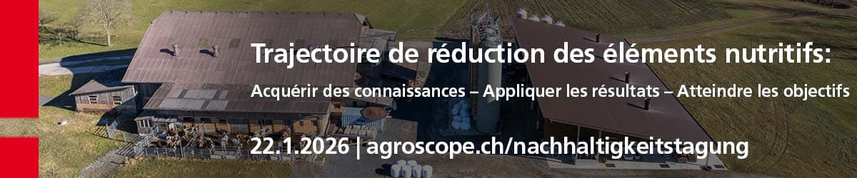 Inscription à la 13e Conférence Agroscope sur la durabilité